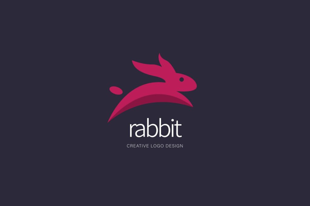 Logo With Blue Rabbit rabbit logo – MasterBundles