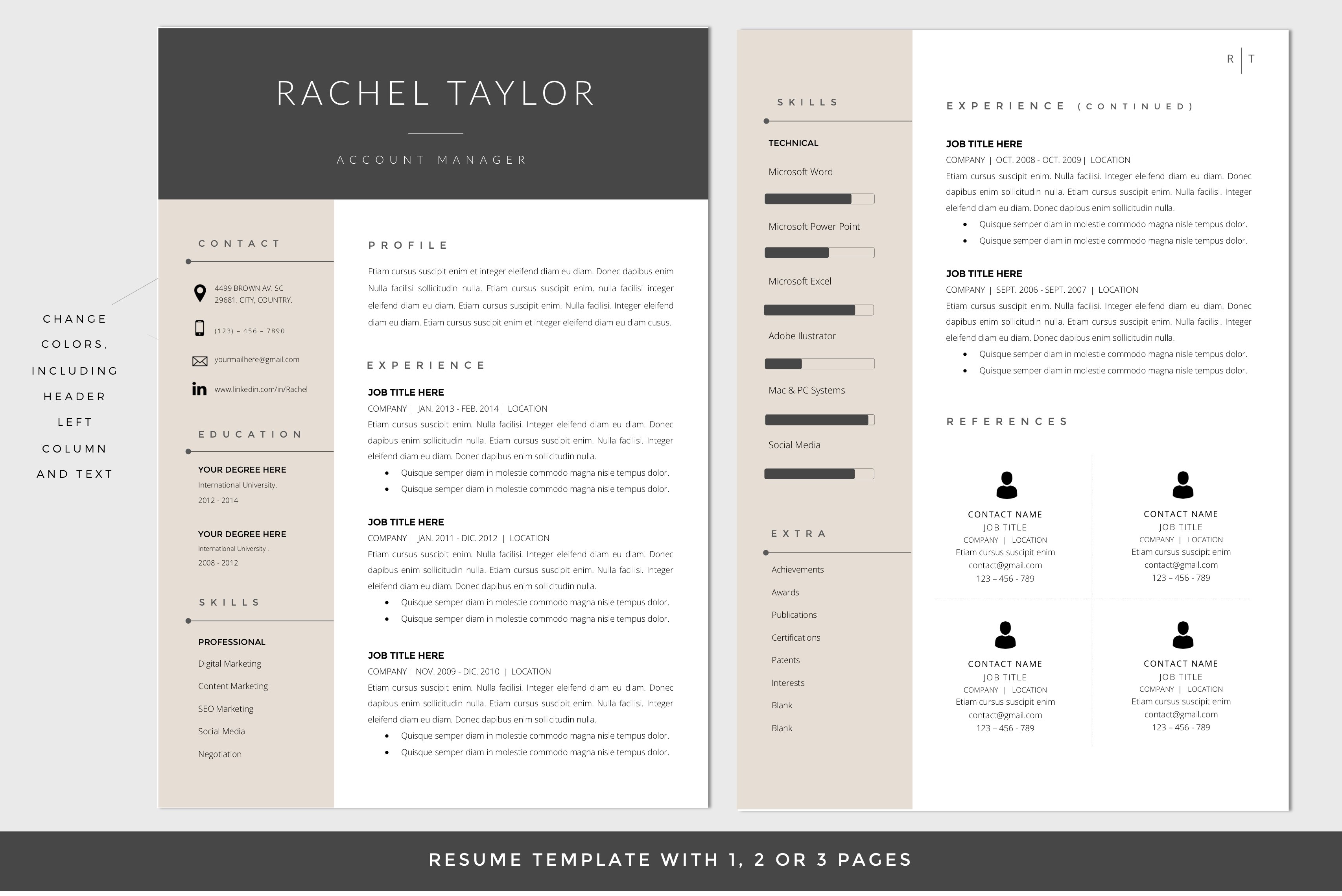 Resume Template for Word / CV preview image.