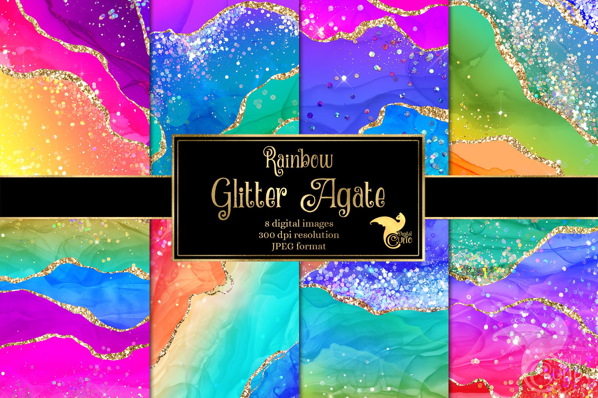 Rainbow Glitter Agate Textures cover image.