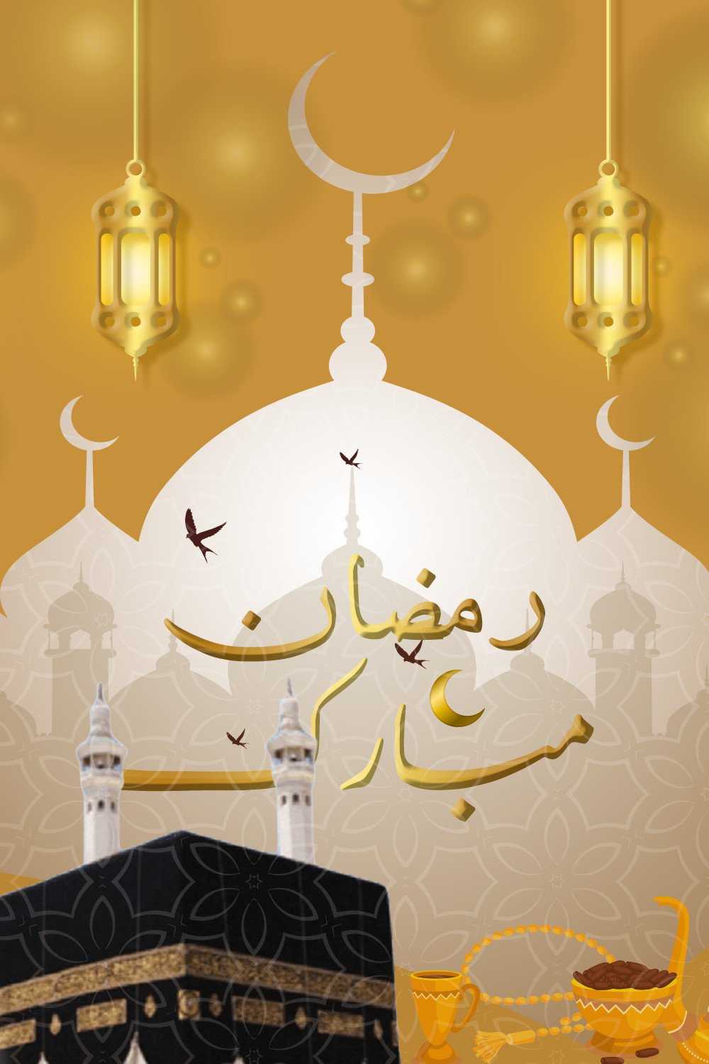 Ramadan MUbarak Social media Post design pinterest preview image.