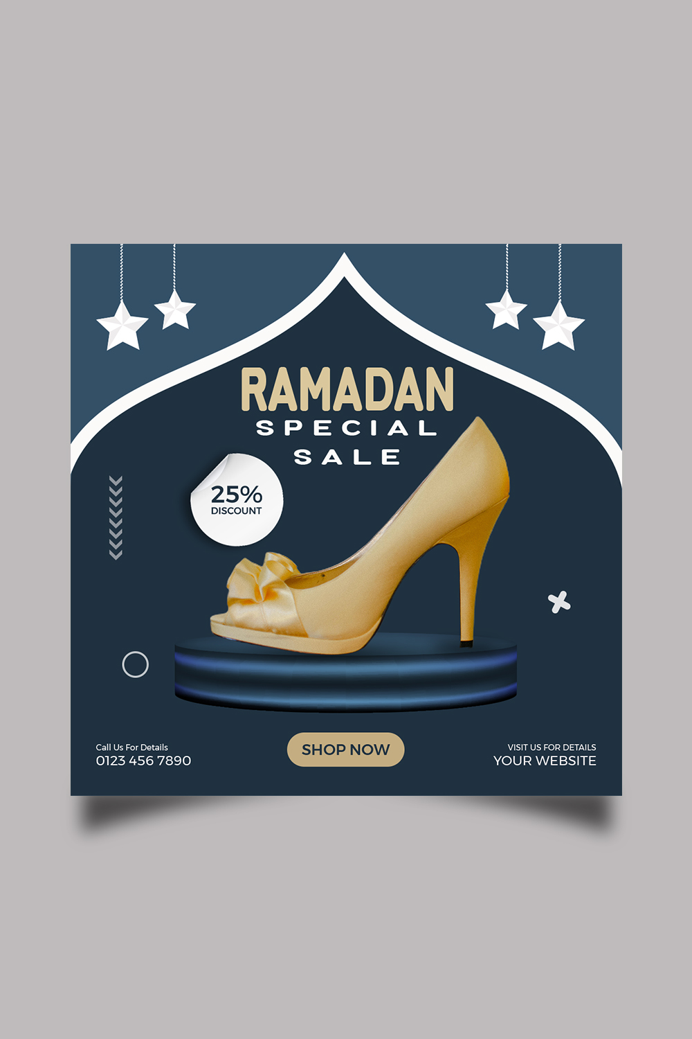 Ramadan social media And Instagram Post Template pinterest preview image.