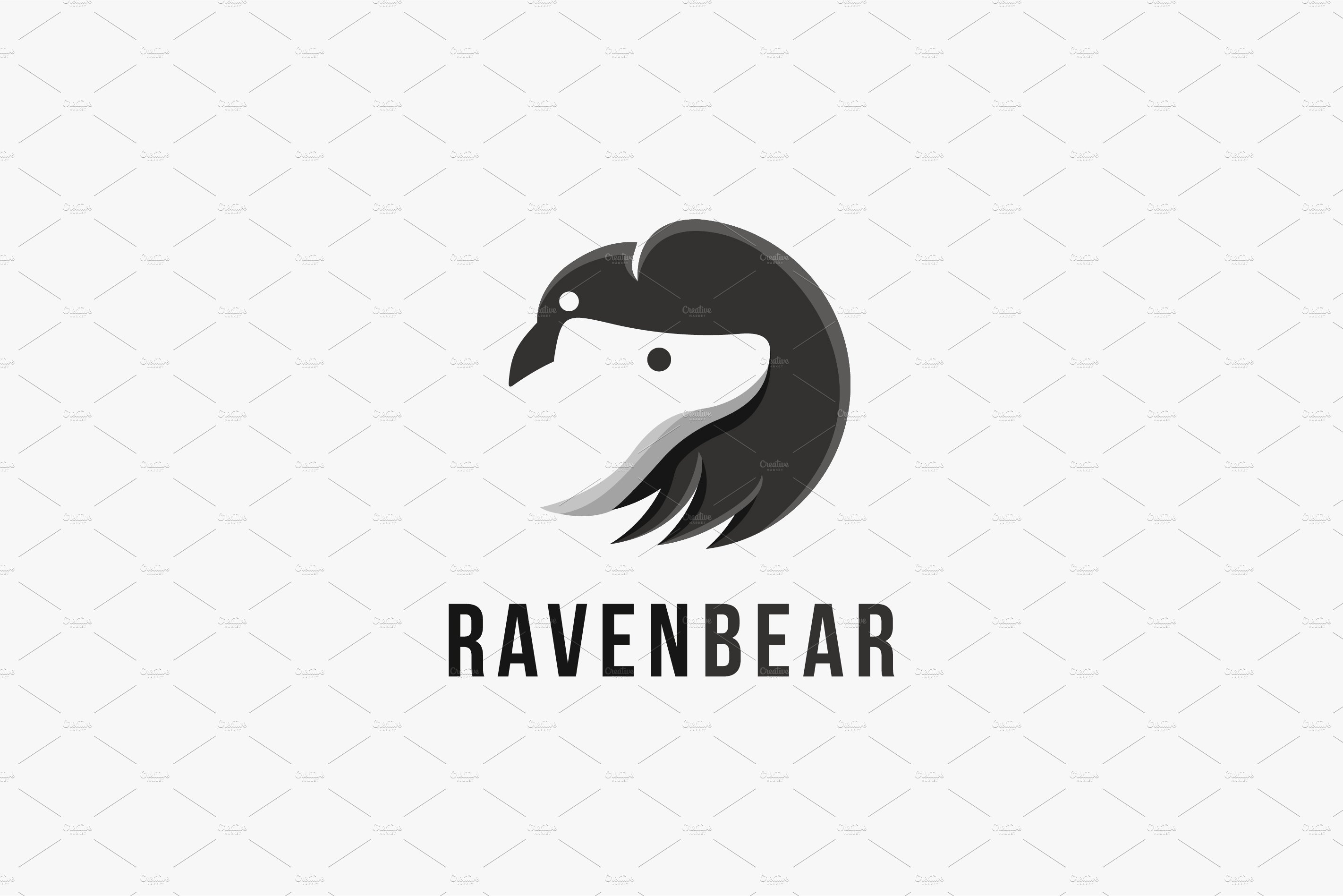 Simple Raven and bear logo icon cover image.