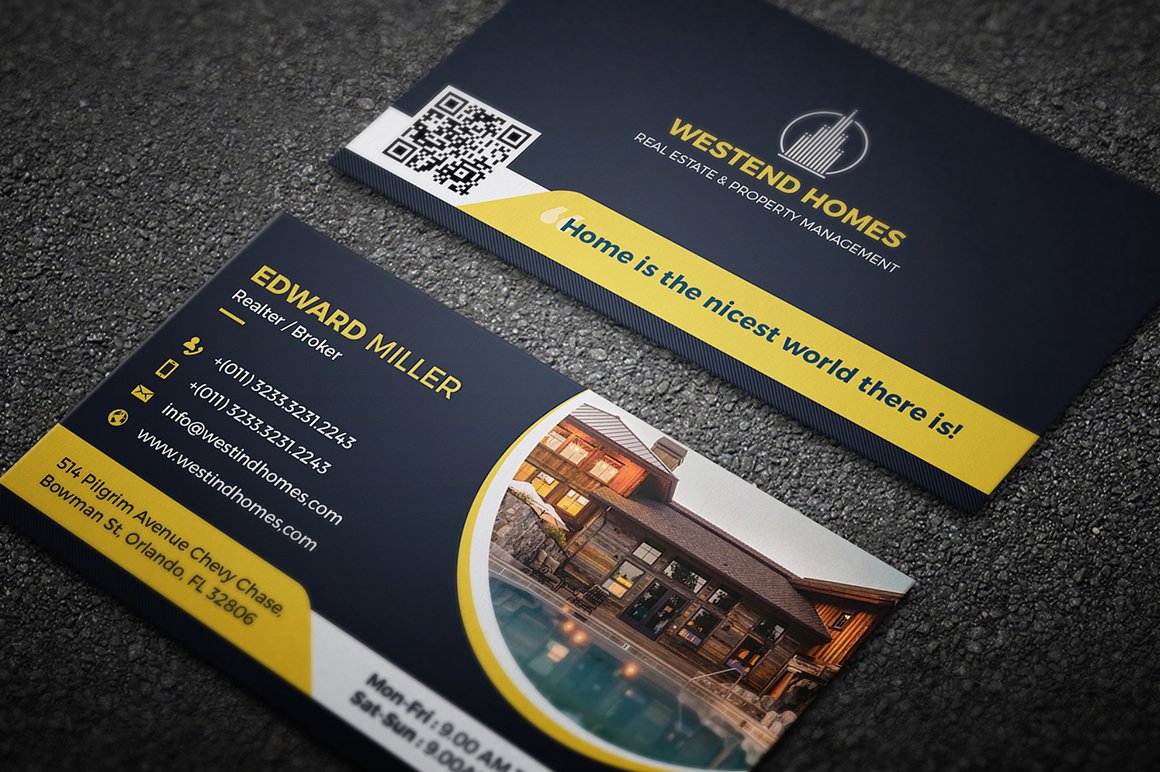 Real Estate Business Card preview image.