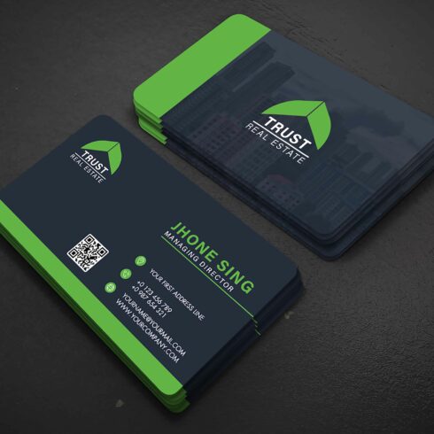 Real Estate Business card design cover image.