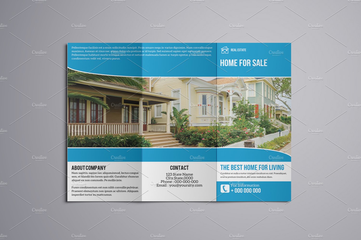 Trifold Real Estate Brochure V767 preview image.