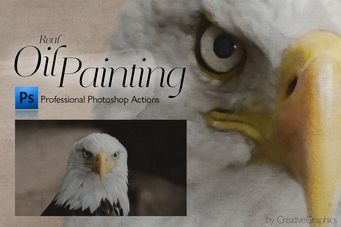 Real Oil Painting Photoshop Actions cover image.