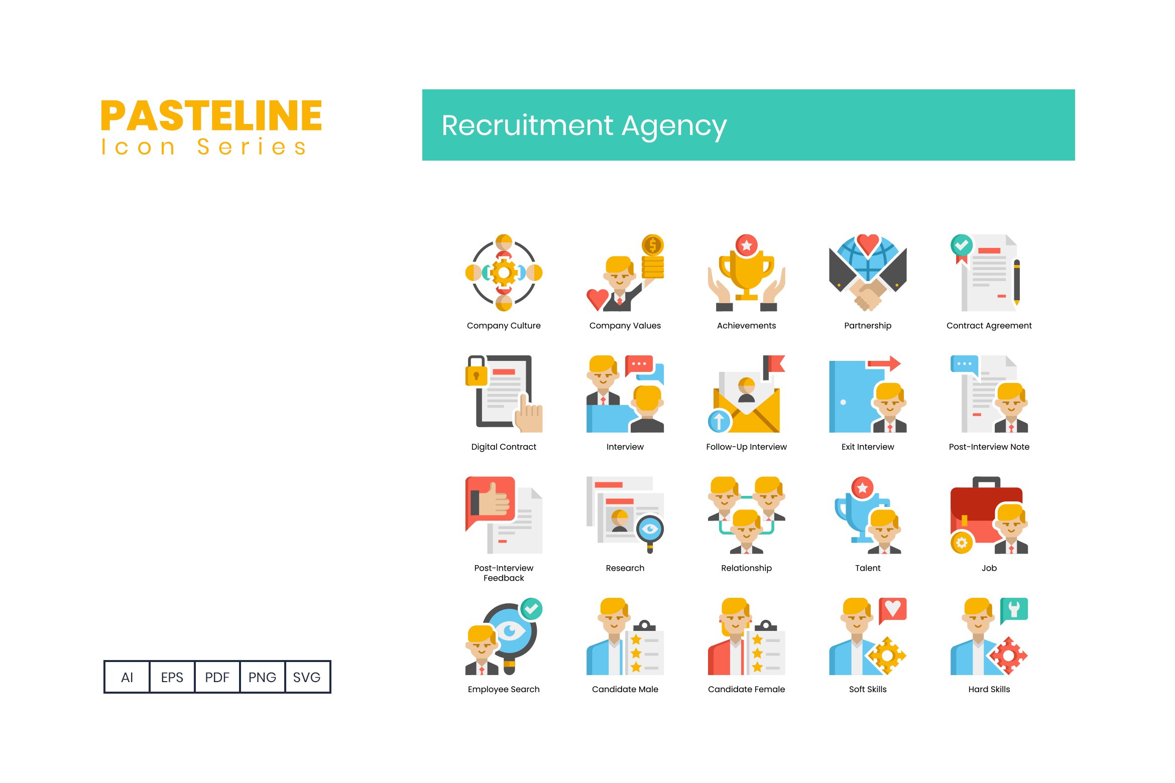 recruitment agency icons pasteline cm 2 244