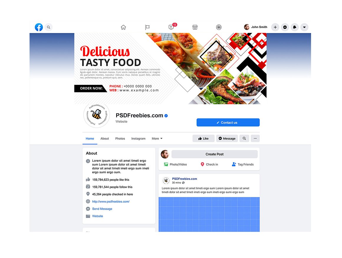 Facebook page for delicious tasty food.