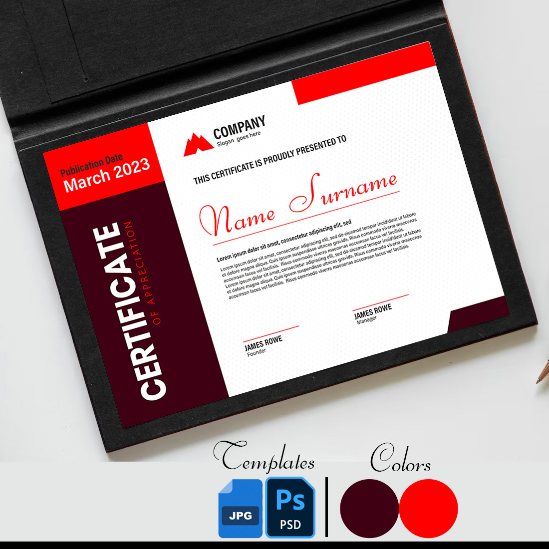 6 PSD certificate Template - Only $6 preview image.