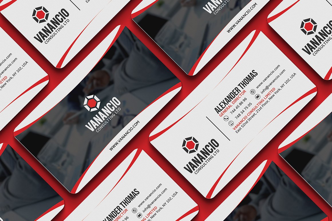 red and white business card 342