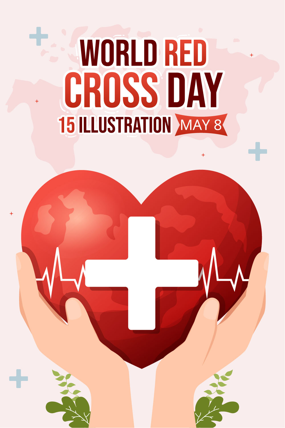 15 World Red Cross Day Illustration pinterest preview image.