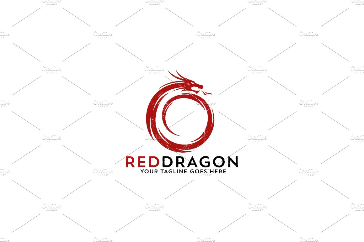 3 Headed Dragon Logo Iron On Heat Transfer Red 12