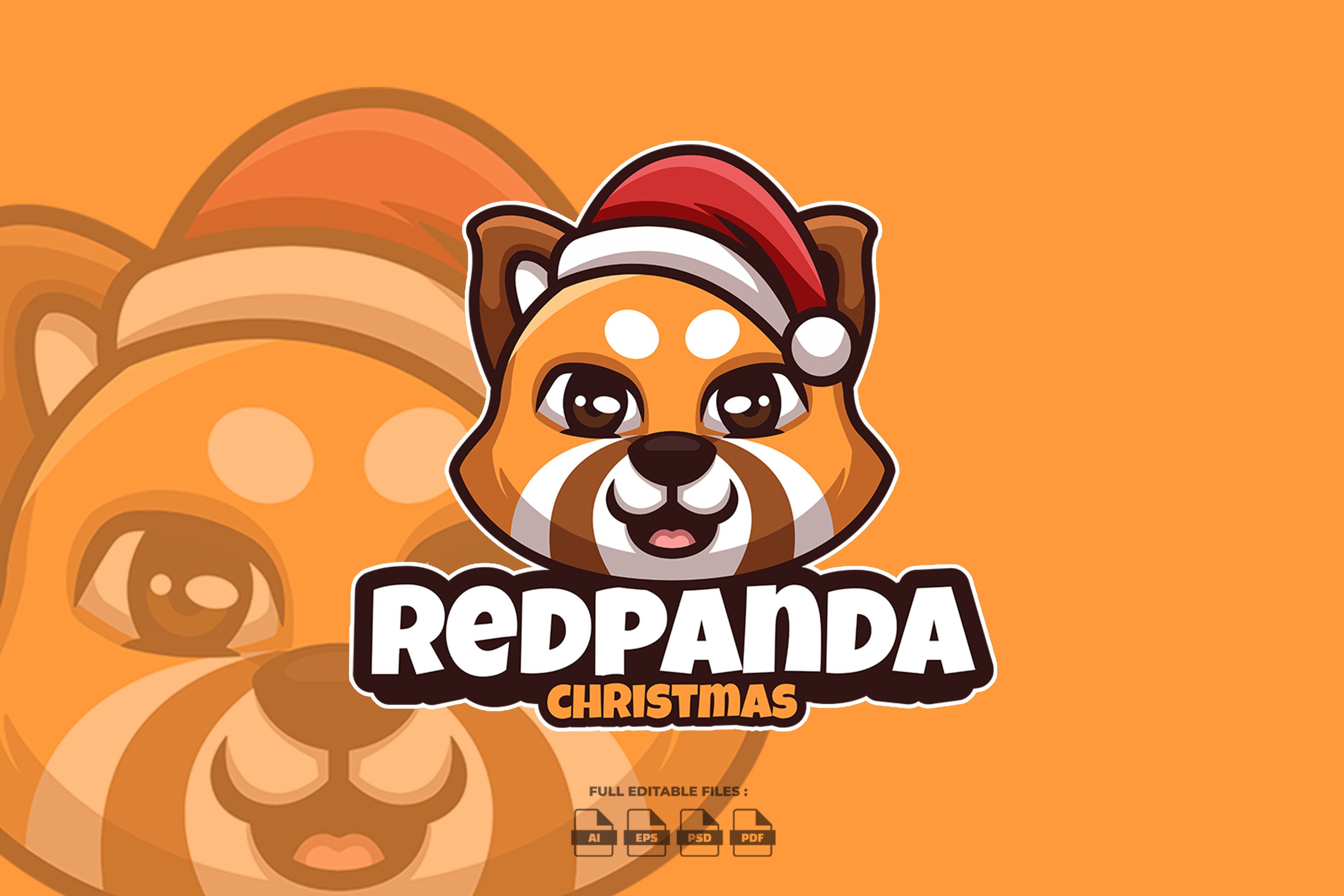 Red Panda Christmas Cartoon Logo cover image.