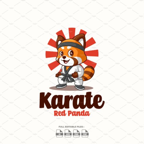 Red Panda Karate Creative Cartoon Lo cover image.