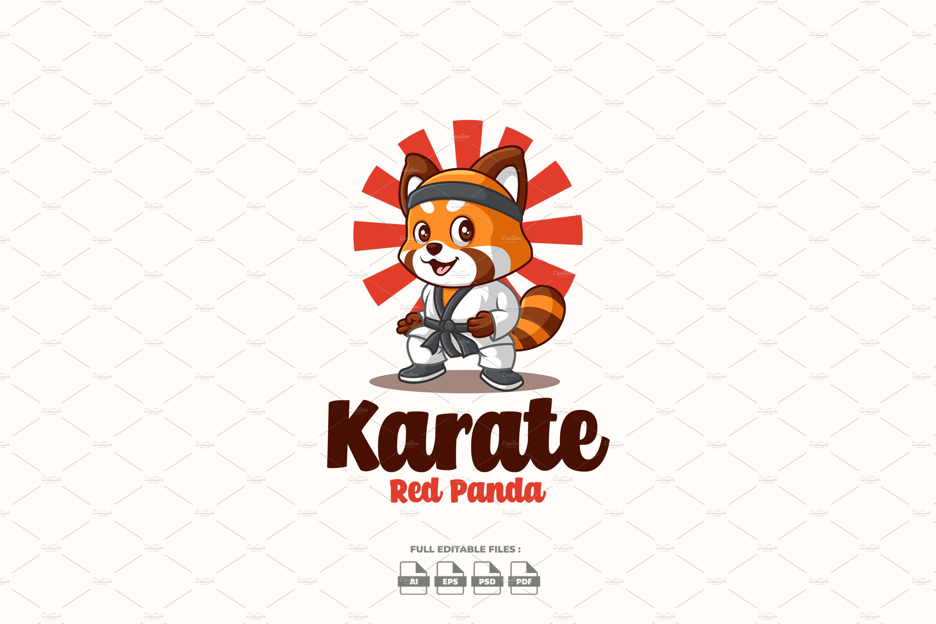 Red Panda Karate Creative Cartoon Lo cover image.