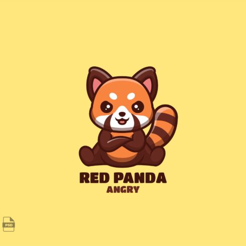 Angry Red Panda Cute Mascot Logo cover image.