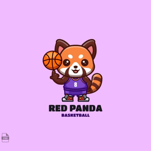Basketball Red Panda Cute Mascot Log cover image.