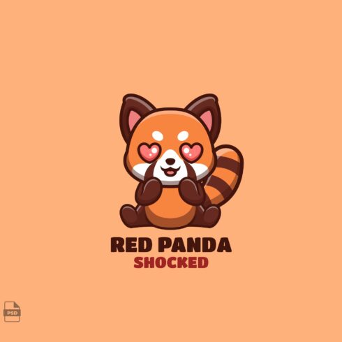 Shocked Red Panda Cute Mascot Logo cover image.