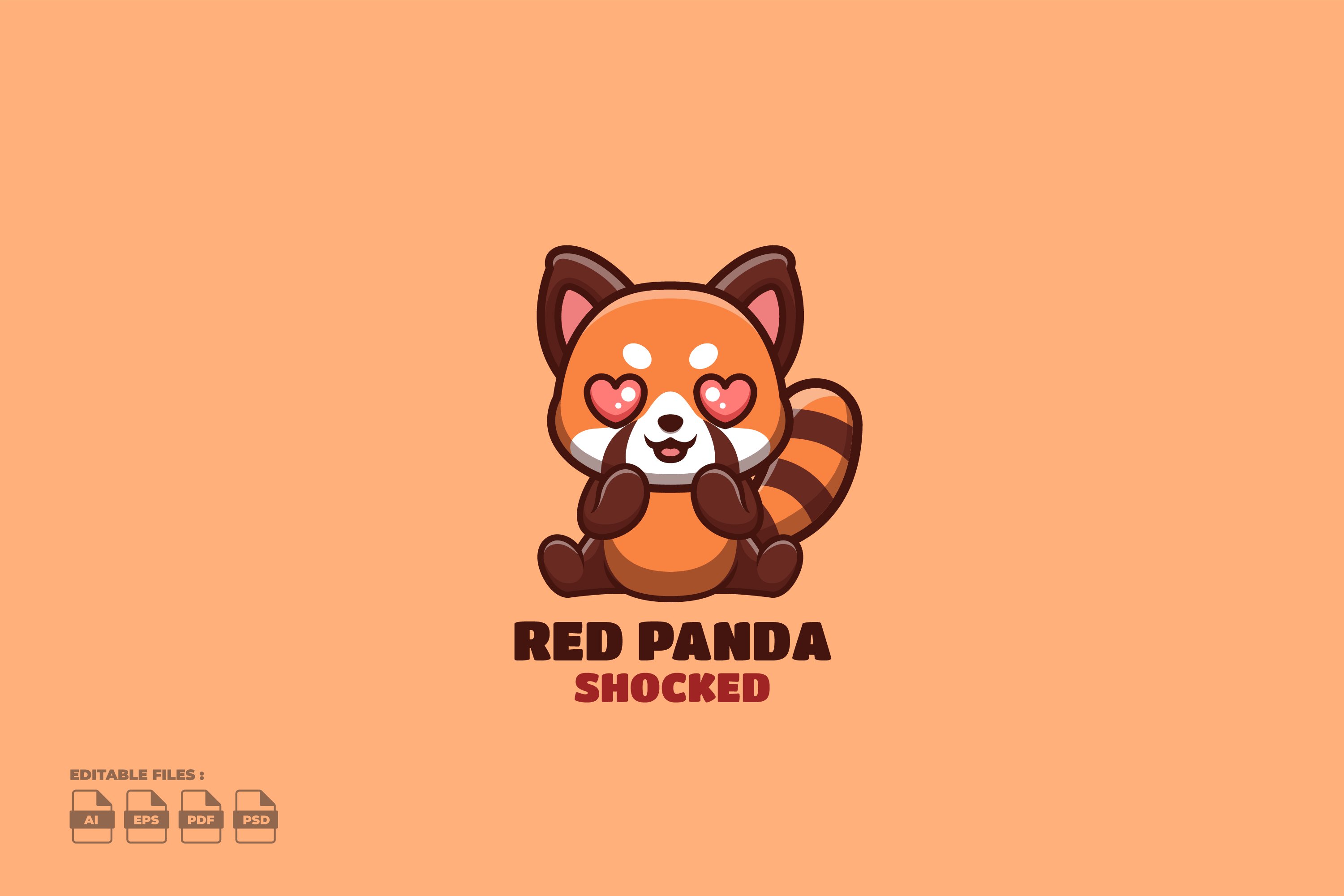 Shocked Red Panda Cute Mascot Logo cover image.