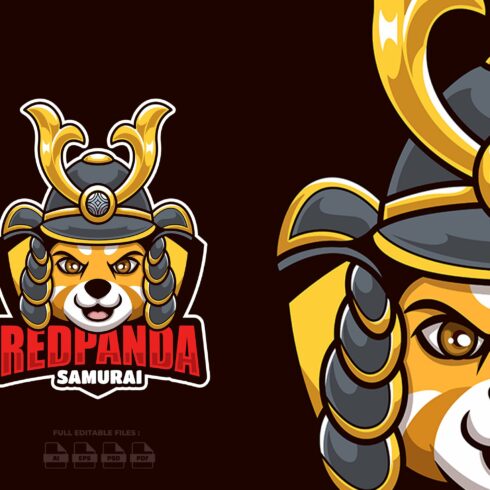 Red Panda Samurai Mascot Logo cover image.