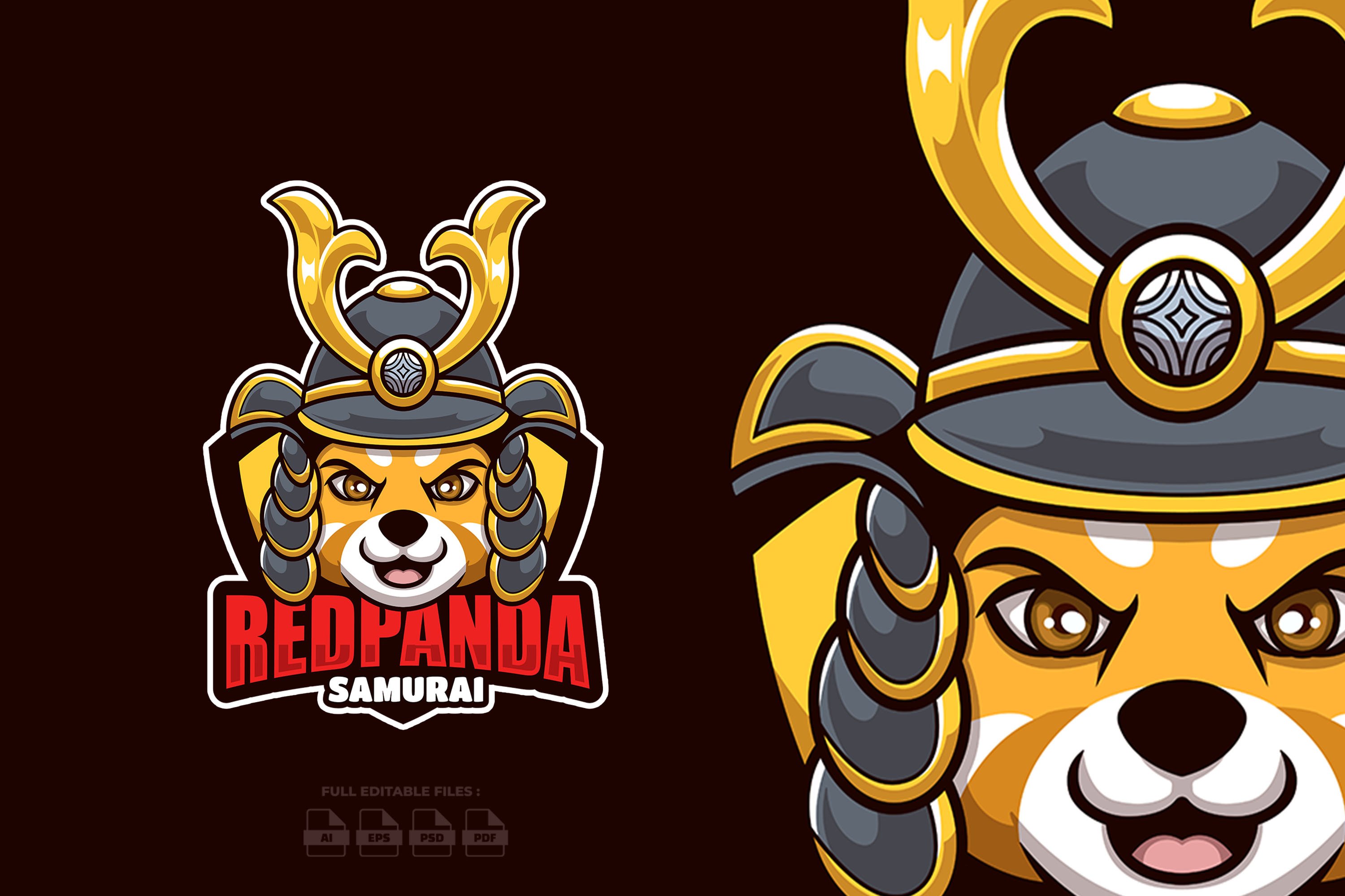 Red Panda Samurai Mascot Logo cover image.