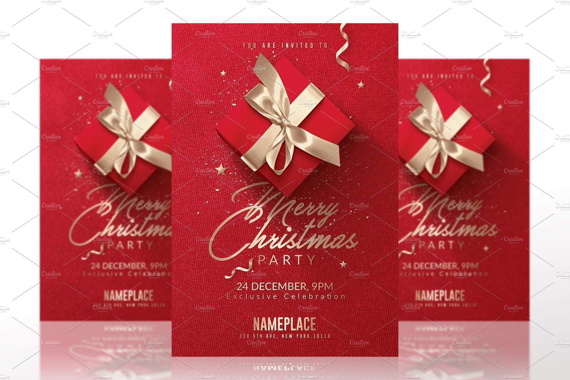 Red Christmas - Invitation | Flyer cover image.