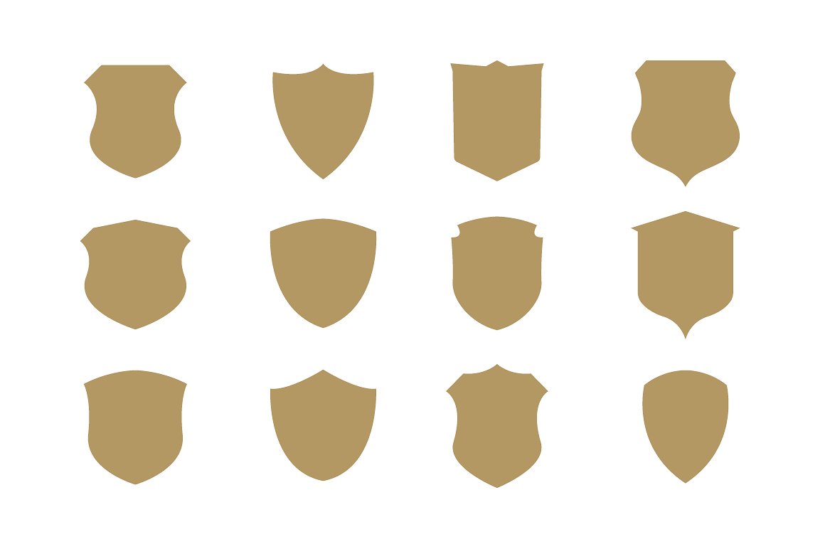 1080 Vector Shields Shapes preview image.