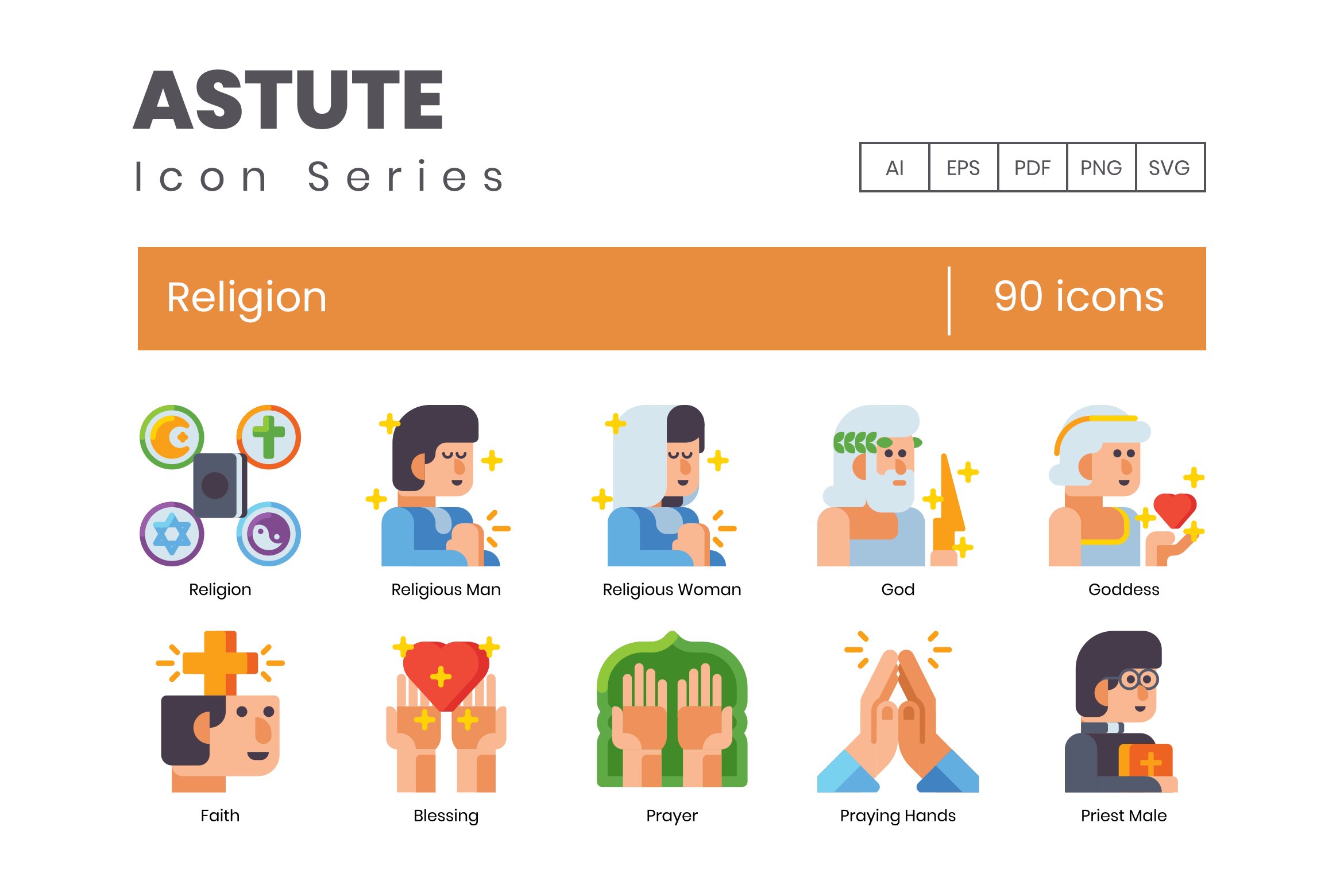 90 Religion Icons | Astute cover image.