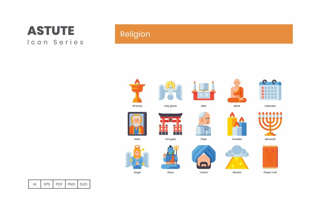90 Religion Icons | Astute – MasterBundles