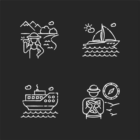 Popular vacation activities icons cover image.