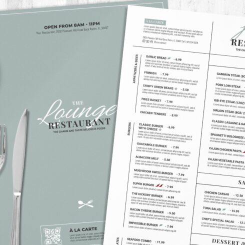 Minimal Food Menu Templates cover image.