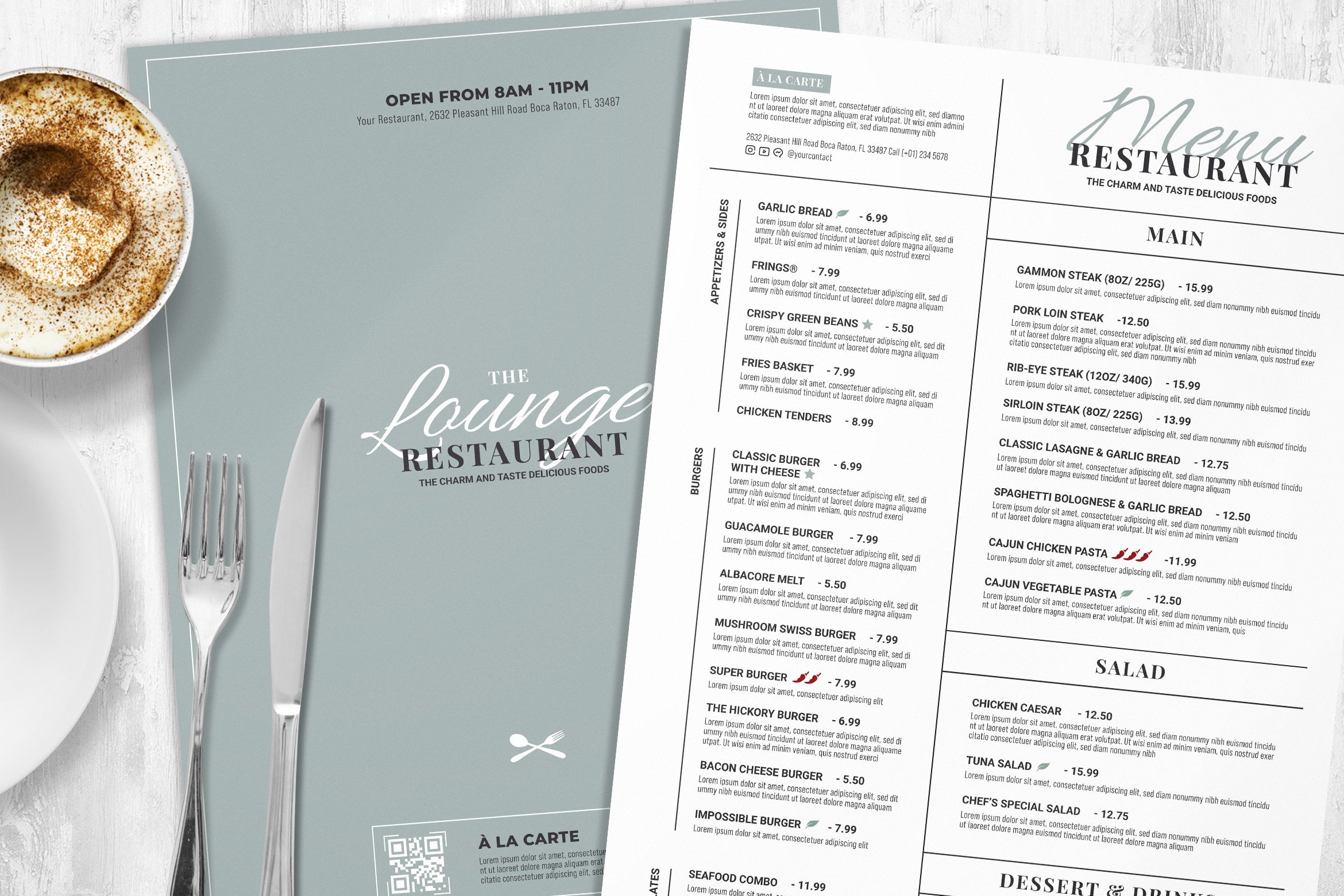 Minimal Food Menu Templates cover image.