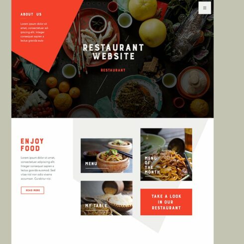 Restaurant site PSD (home+menu) cover image.