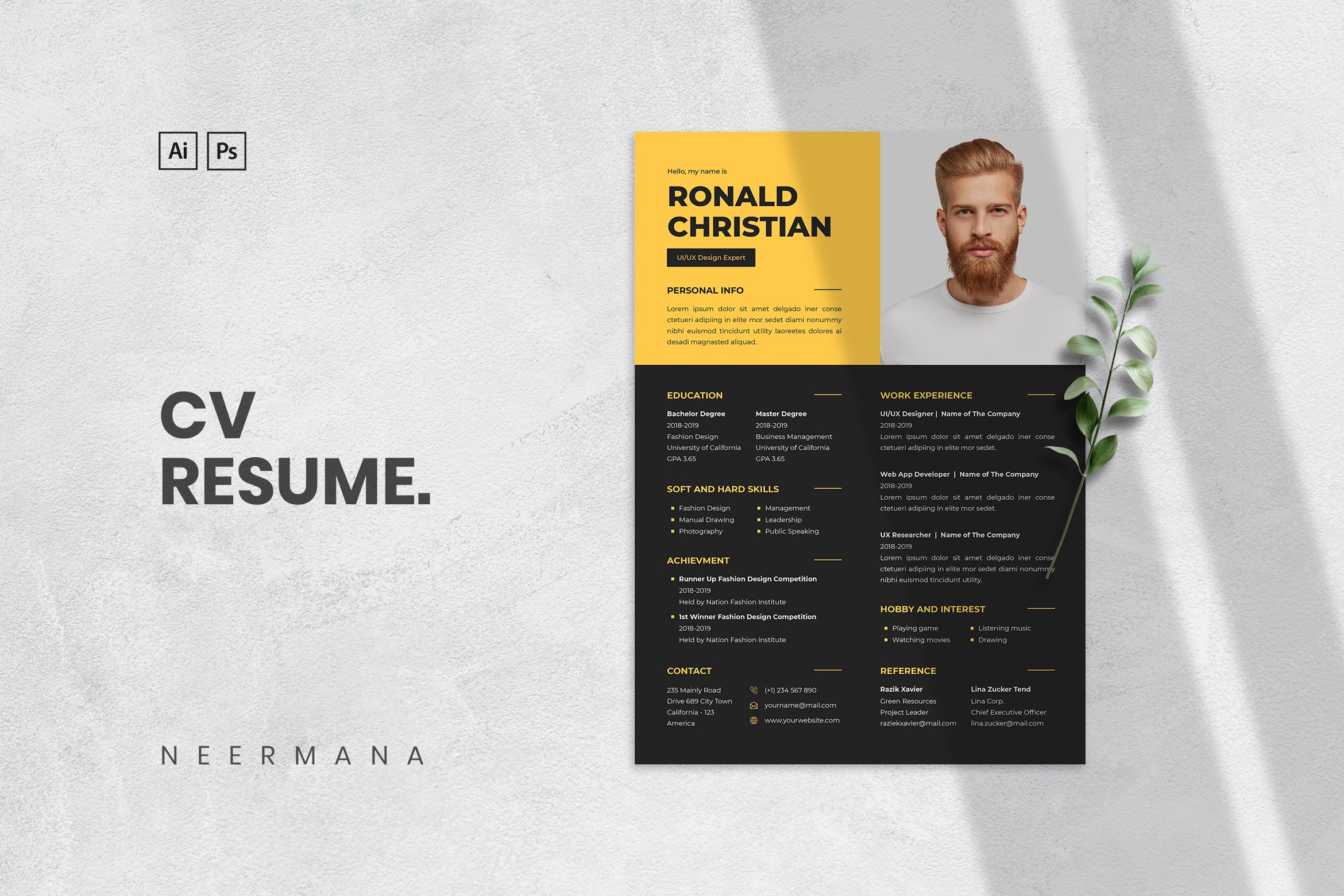 CV Resume Template cover image.