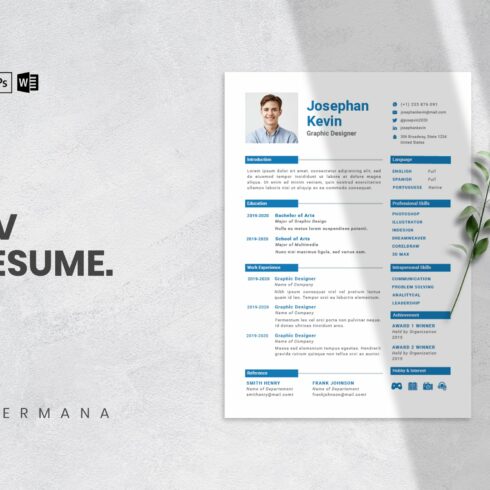 CV Resume Template cover image.