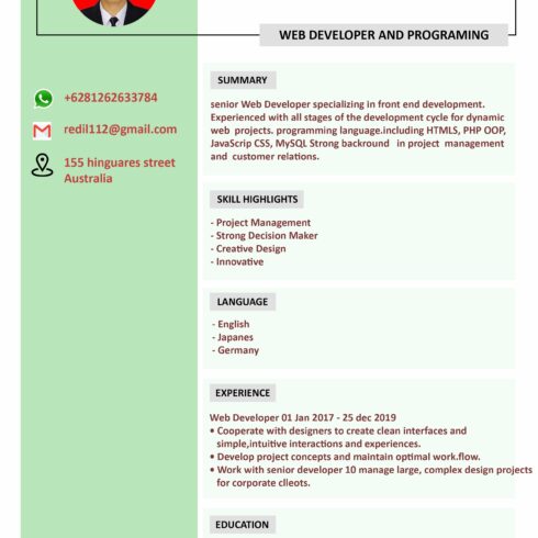 Resume Template (CV) cover image.