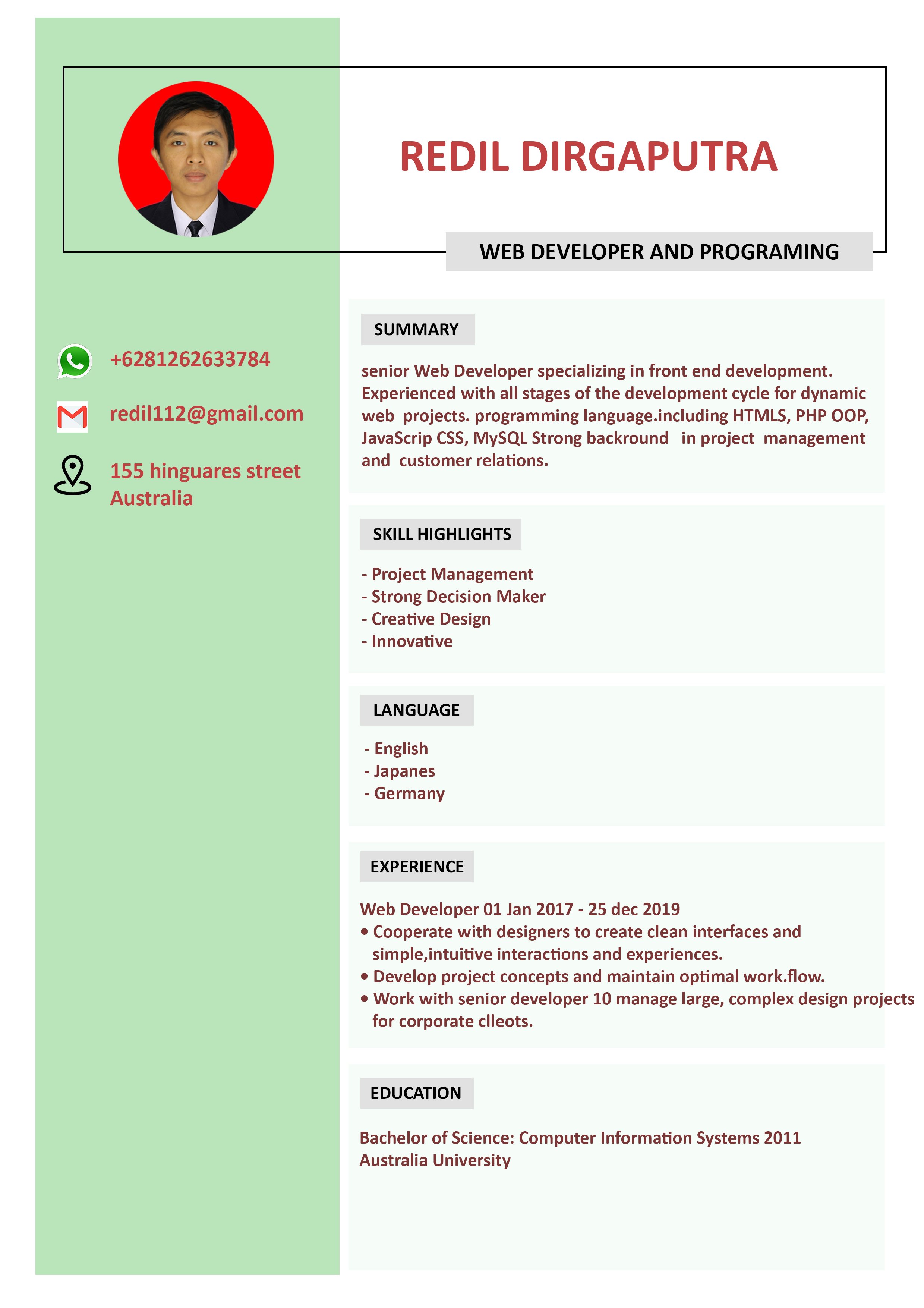 Resume Template (CV) cover image.