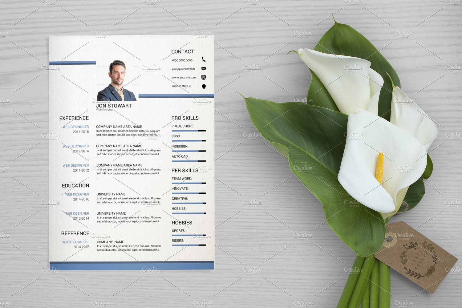 Clean Resume / Cv Template-V039 cover image.