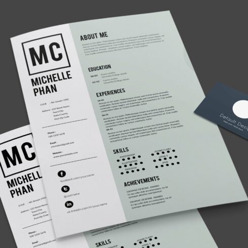 1 page resume template cover image.