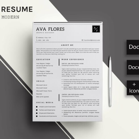 Clear Resume/CV Template-11 cover image.