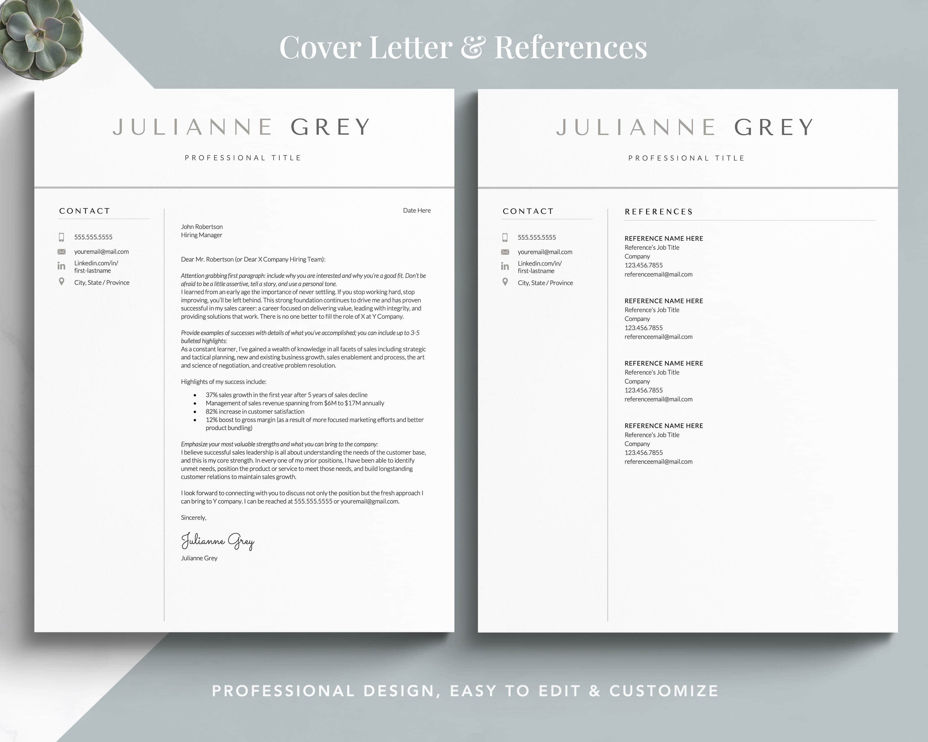 resume cover letter template 599