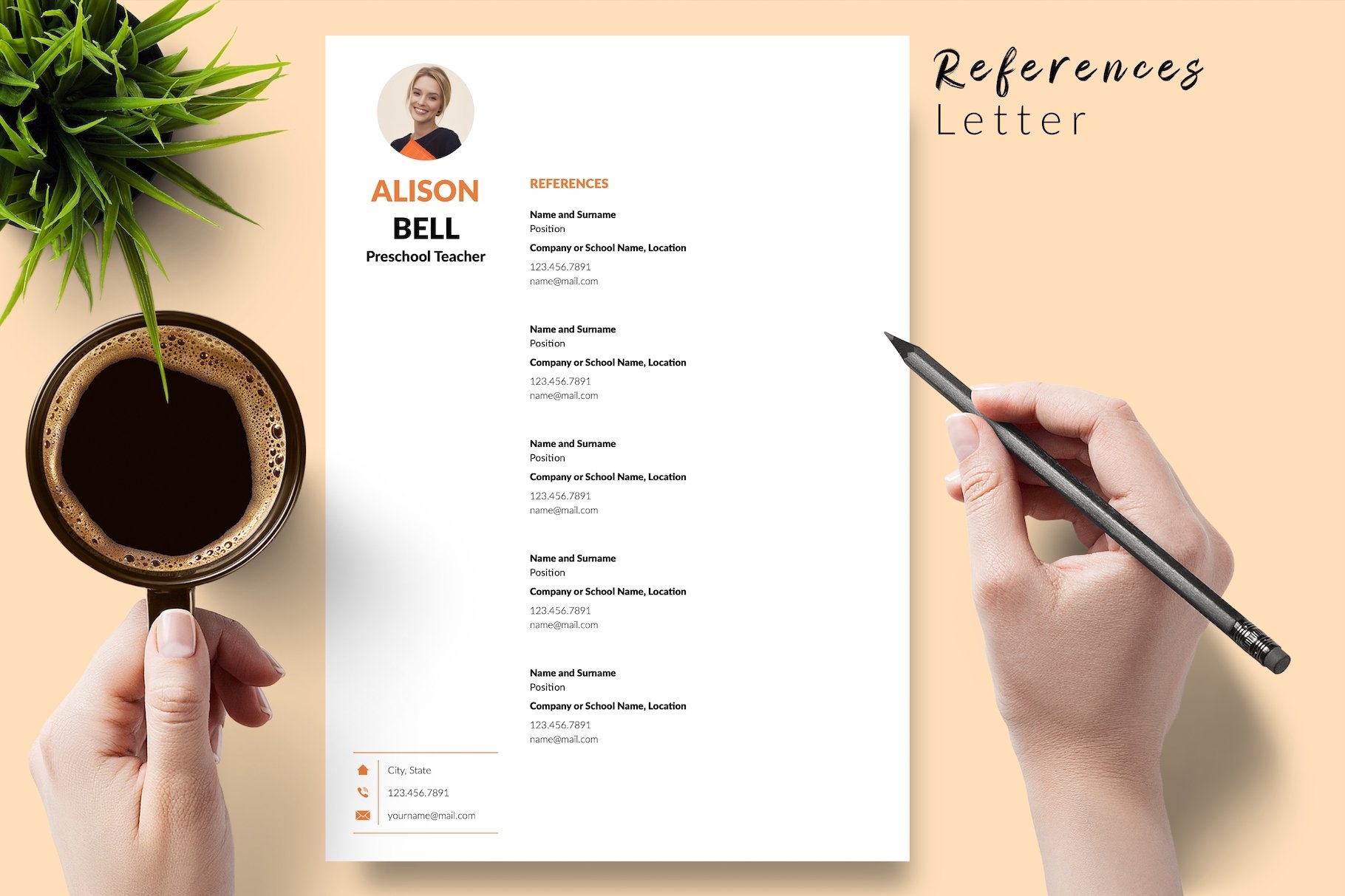 resume cv template alison bell for creative market 06 references 914