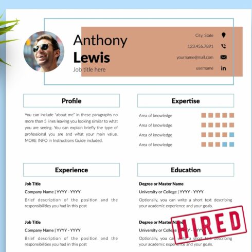 Creative Resume Template - Anthony cover image.