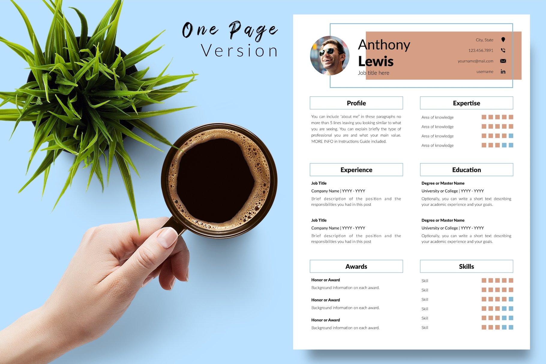 Creative Resume Template - Anthony preview image.
