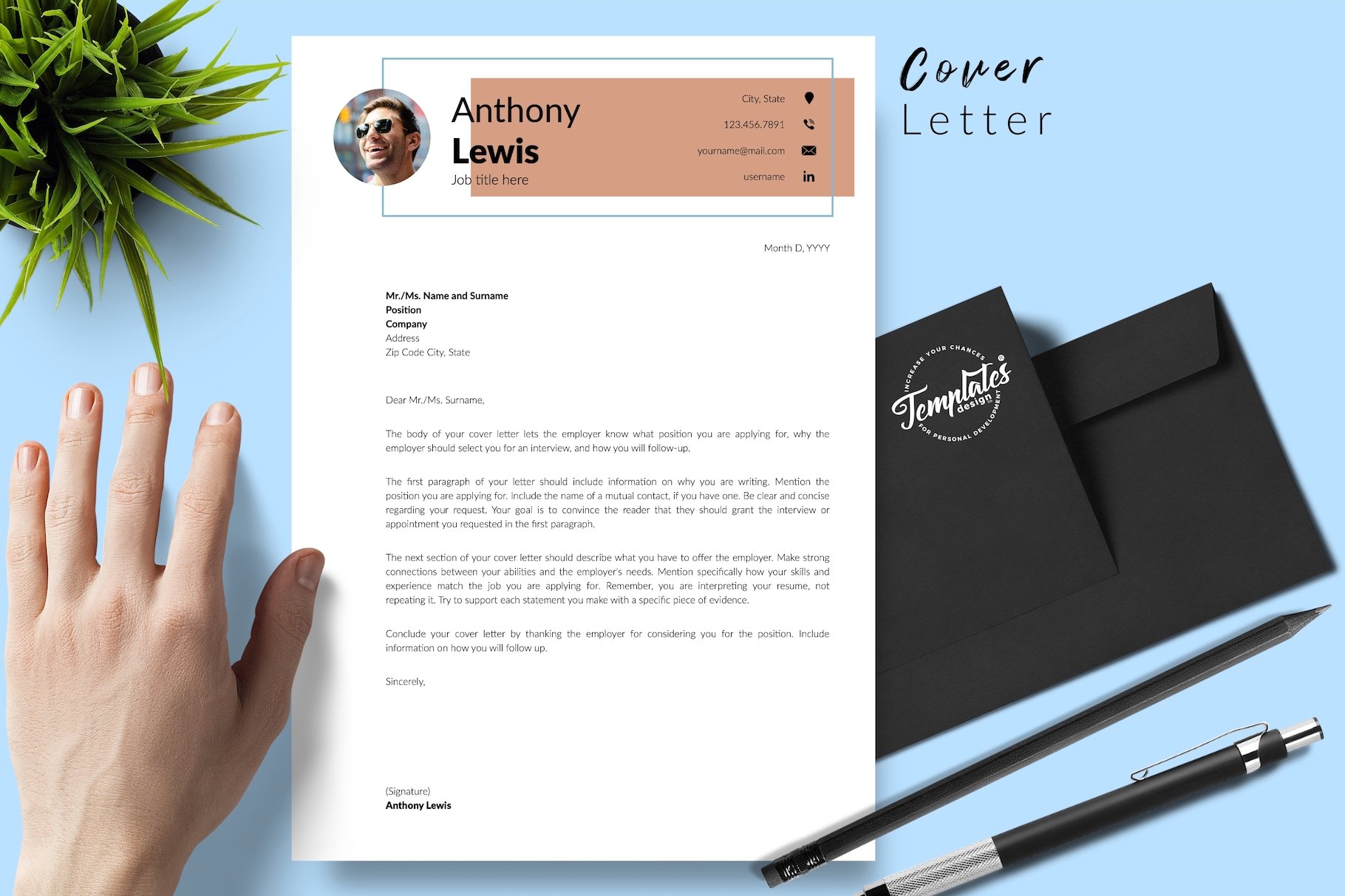 resume cv template anthony lewis for creative market 05 cover letter 830