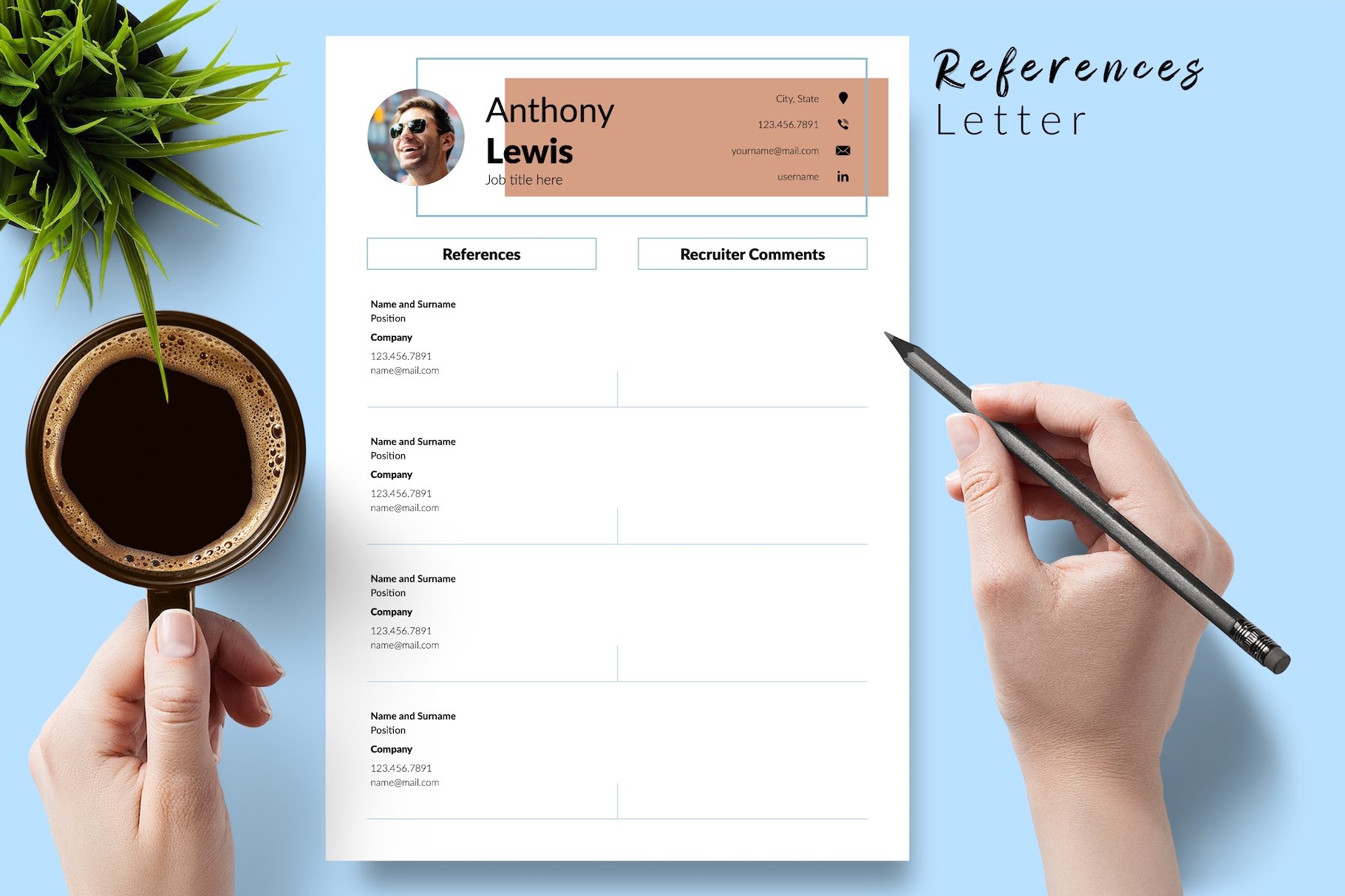 resume cv template anthony lewis for creative market 06 references 44
