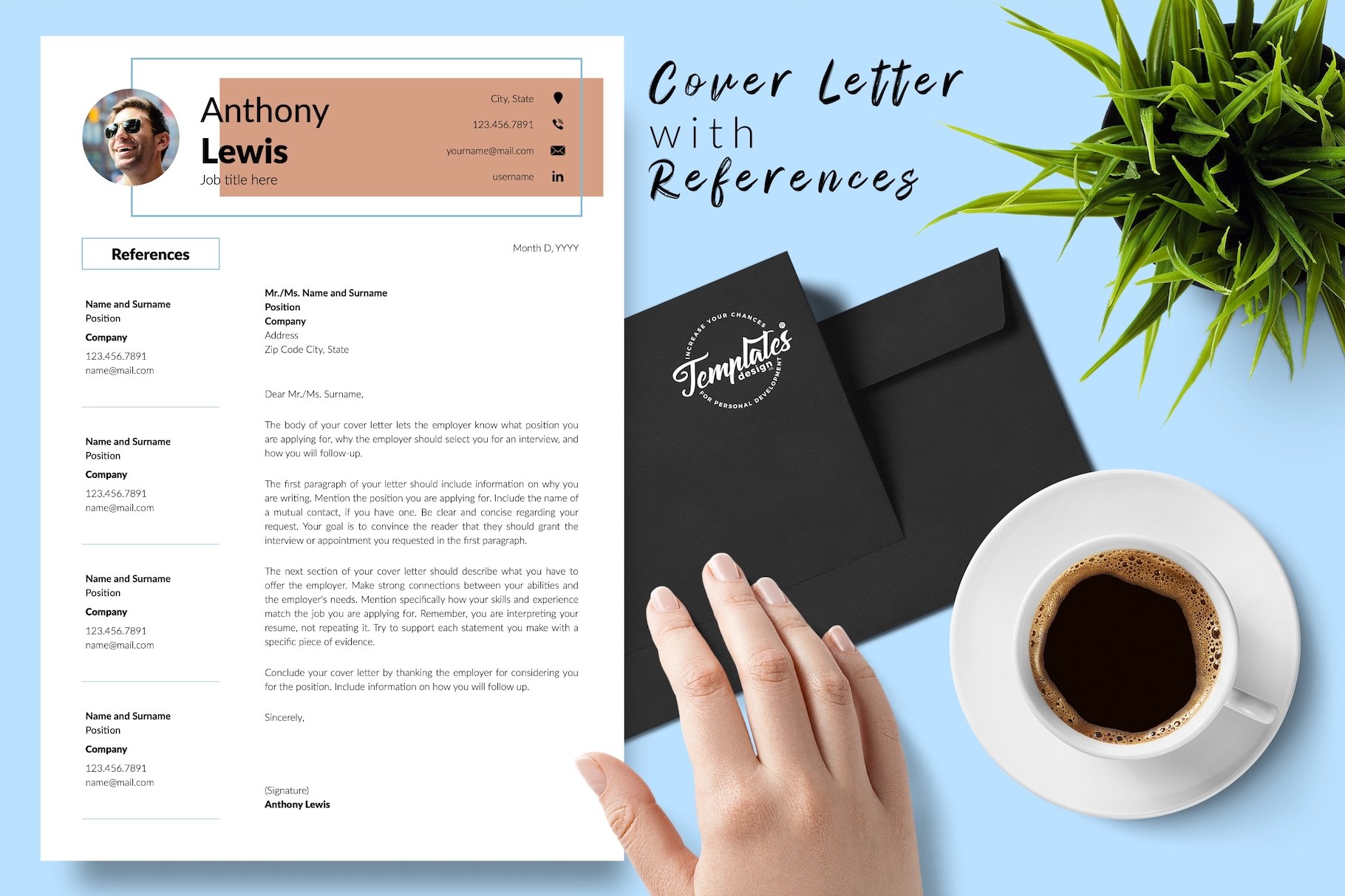 resume cv template anthony lewis for creative market 07 cover letter with references 602