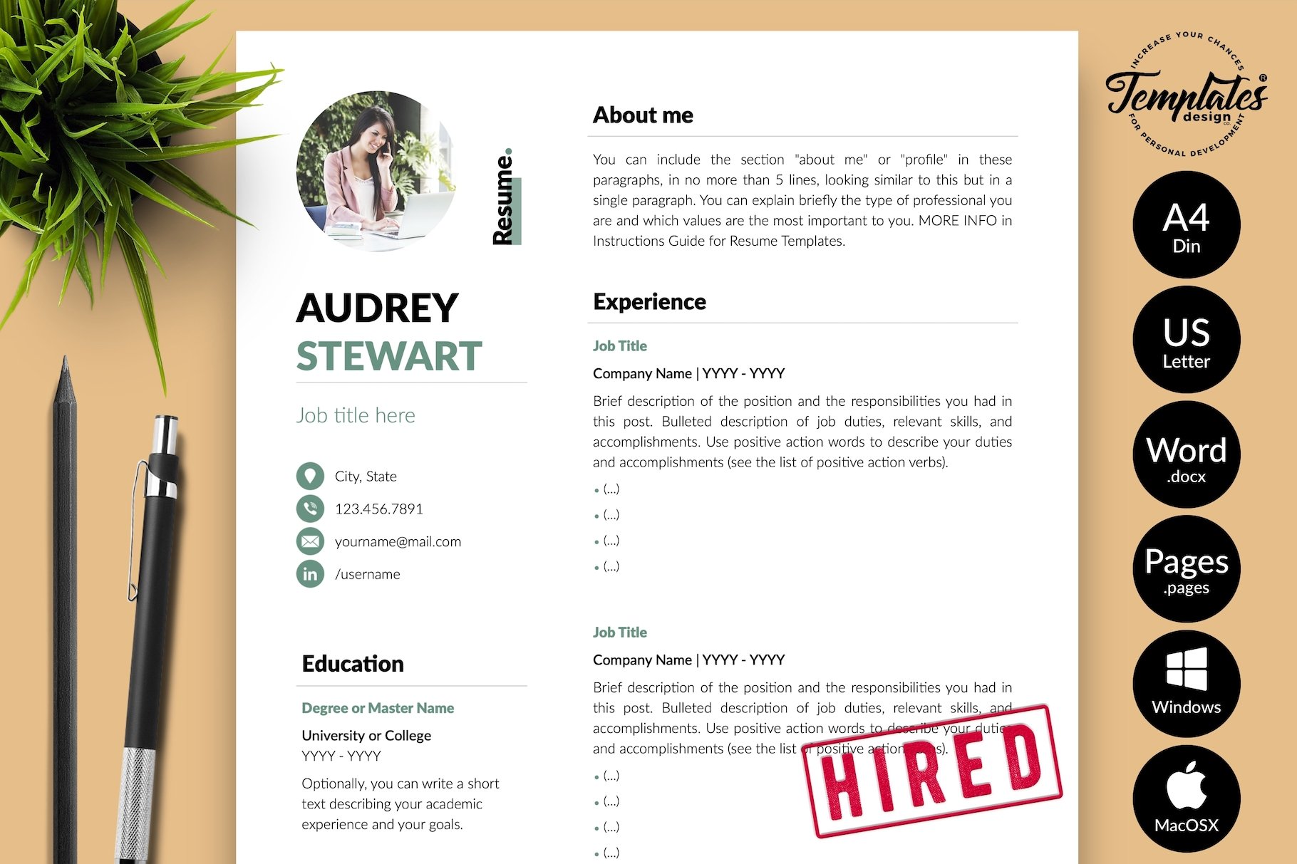 Modern CV Bundle / Resume - Audrey cover image.