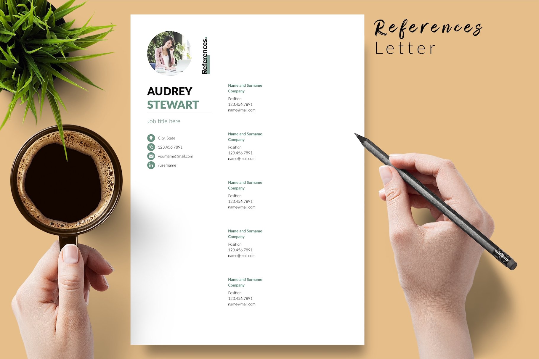 resume cv template audrey stewart for creative market 06 references 565