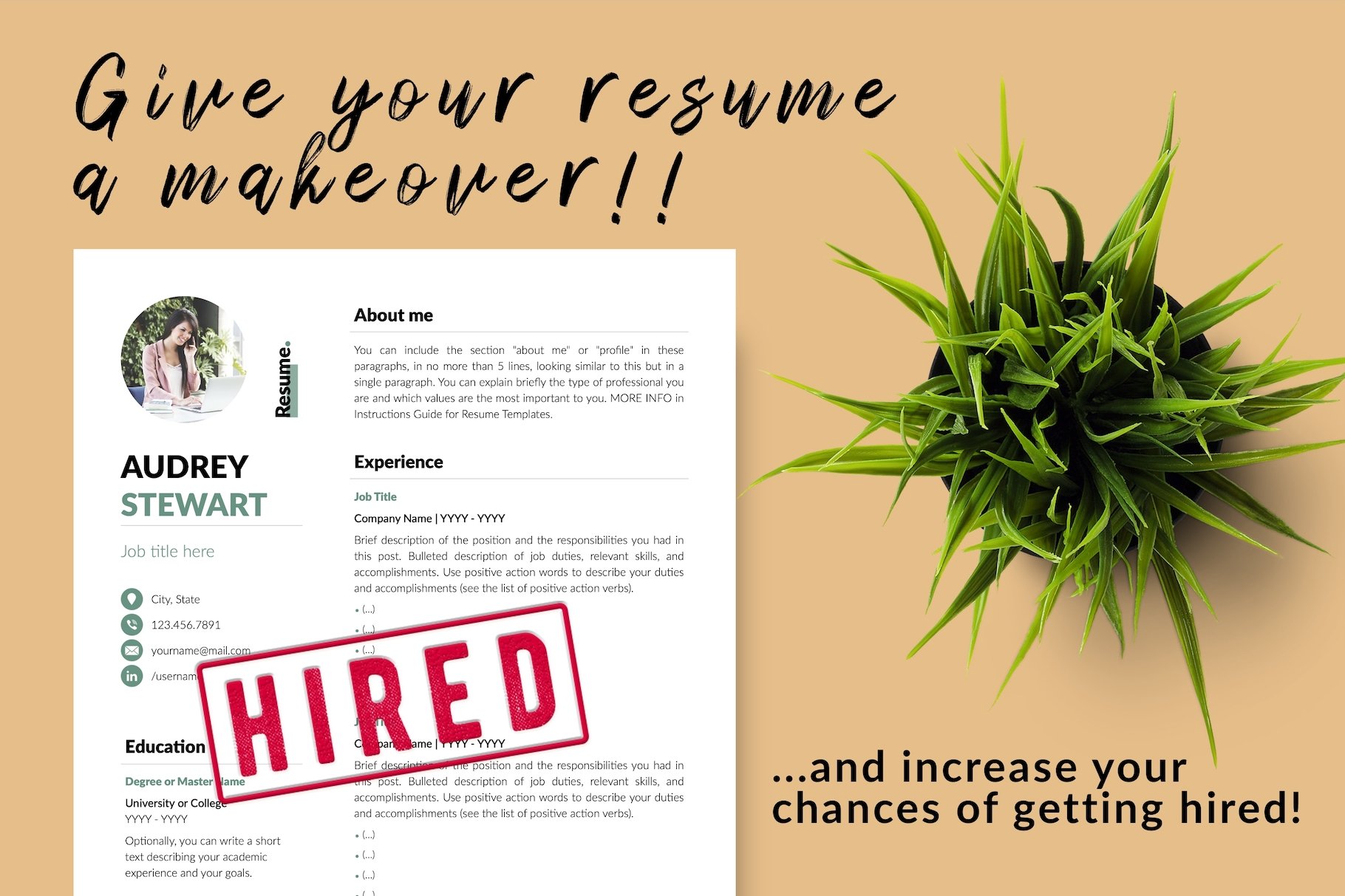 resume cv template audrey stewart for creative market 16 give your resume a makeover 298